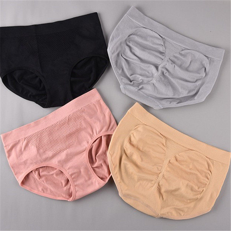 Wholesale Cotton Stalls No-scratched and hip pants close-up Hip Pants Women's plastic body One-piece mid-waist 3D honeycomb Warm Palace Briefs-Taobao