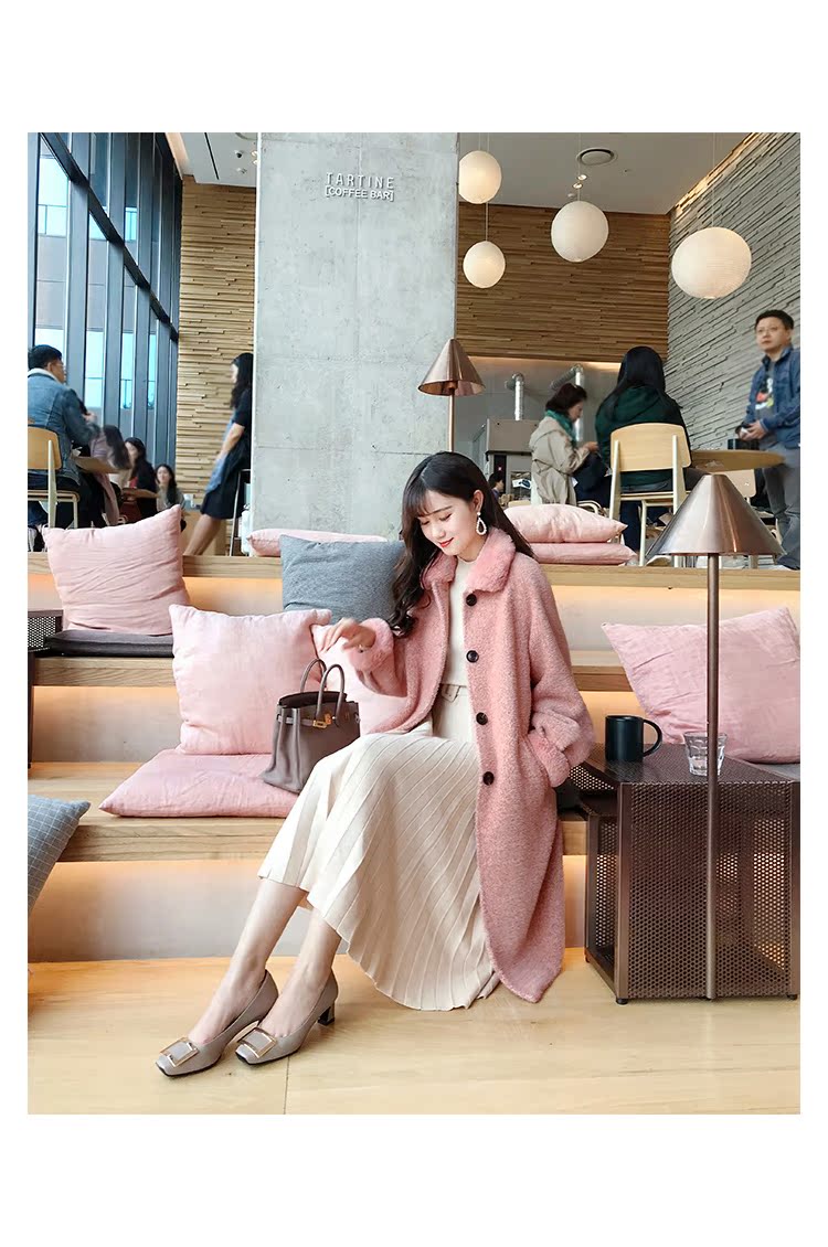 Mùa xuân và mùa đông mặc áo lười gió đan đơn giản phù hợp với nữ thần áo sơ mi khí chất xếp li váy hai dây đồ bộ mùa đông nữ