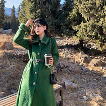 Yang Xiaolu Castle Girl French retro Hepburn style long woolen coat coat women autumn and winter