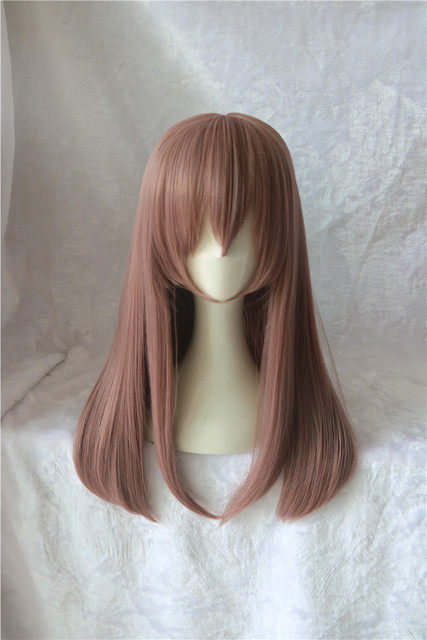 Sound shape COS wig Nishimiya nitrate false smoke pink 65cm long straight hair