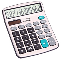 Del 1837 Calculator Solar Dual Power Supply Metal Panel 12 Bit Computer Finance Office