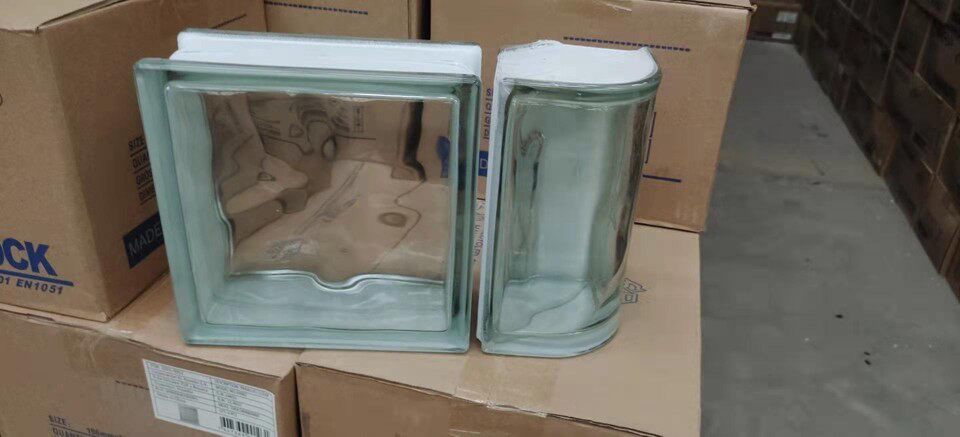 Crystal warcard hollow glass brick 190 * 190 * 80 square light transmission transparent partition wall Living room Hyun Off