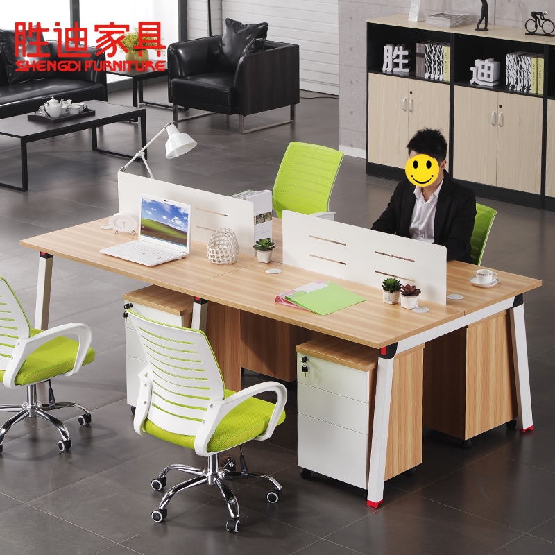 Staff Desk 4 6 People Office Furniture Brief Modern Working Position Employee Table Screen Desk Chair