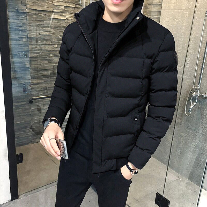 Men's jacket winter 2021 new quilted jacket men's cotton jacket Korean slim trend quilted jacket thickened cotton clothes handsome