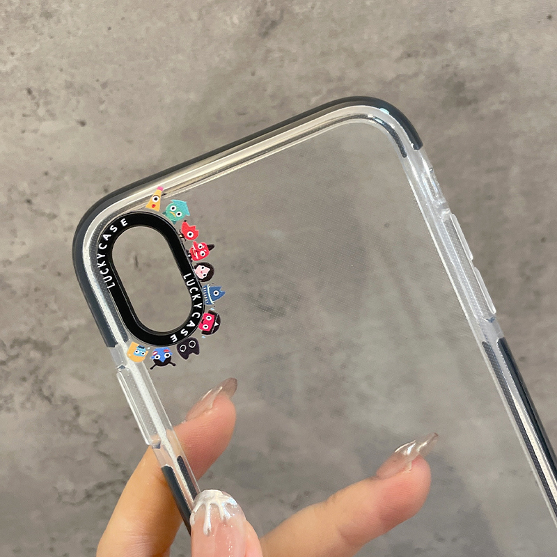 Look at the lens there are little monsters in 2021 new Apple X mobile phone case XR cute iPhoneXR silicone XR soft iPhone XSMAX anti-fall XS simple