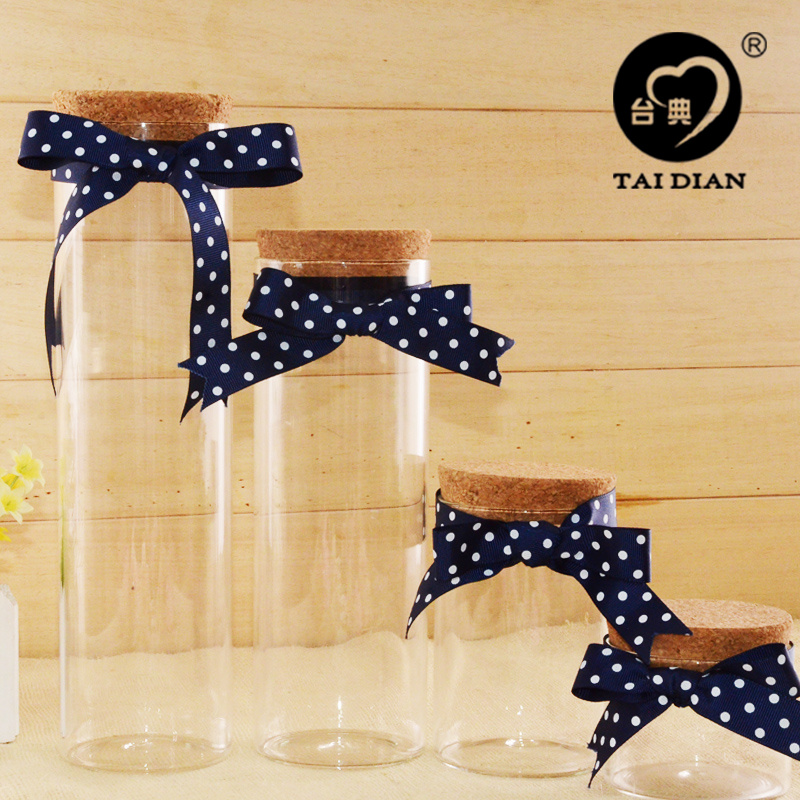 The Terrace DIY Creative Hsu May Bottle Stars Lucky Stars Bottle Big small pudding glass bottle sealed wood stopper transparent-Taobao