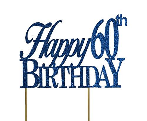 All About Details Blue Happy-60th-birthday Cake Toppe