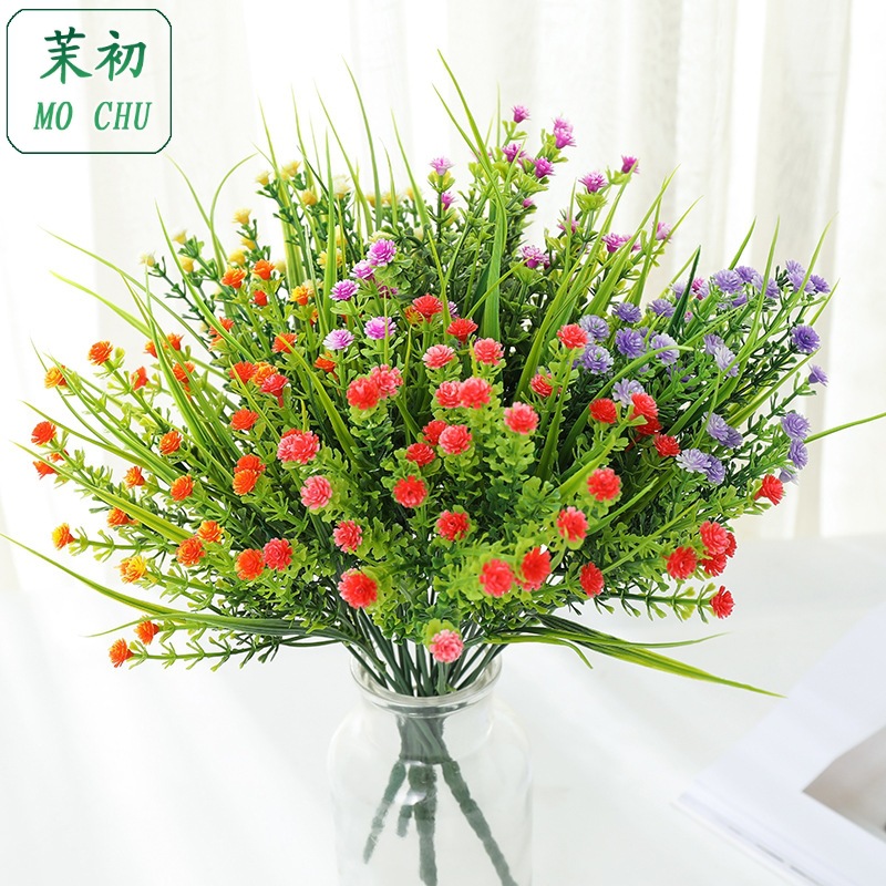 Simulation Full of Star Rosewood Flowers Decoration Accessories Plastic Flower Manufacturer Direct Outdoor Flower Groove Decoration Floral