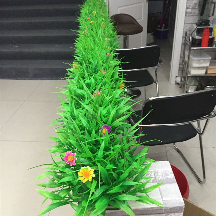 Simulation lawn plant wall plastic flower seedlings fake flowers KTV bar fast food restaurant partition project greening accessories