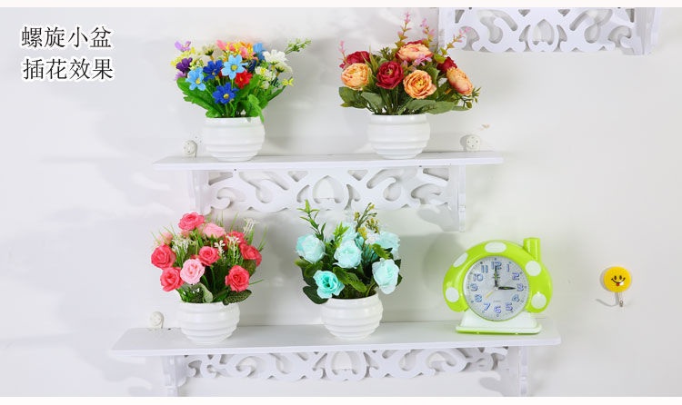 Hoa nhựa nhân tạo giỏ hoa chậu hoa bình hoa trắng dệt bình hoa trang trí hoa khô hàng rào sắt hoa - Vase / Bồn hoa & Kệ chậu nhựa dài trồng cây