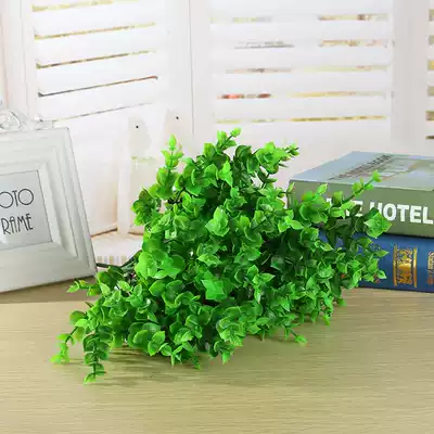 Simulation of eucalyptus single fake flower green plant potted decoration plant plastic flower arrangement with grass green leaves