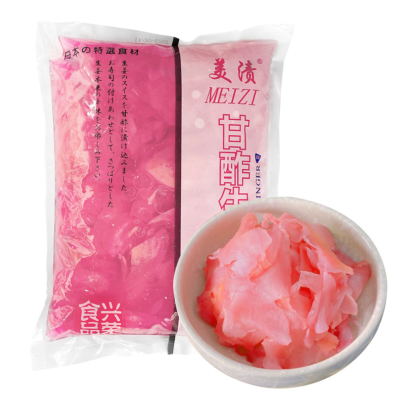 Daily stock sushi red ginger slices 1500g white ginger slices sour sweet and spicy ginger slices of ginger vinegar ginger cured vinegar soak ginger commercial-Taobao
