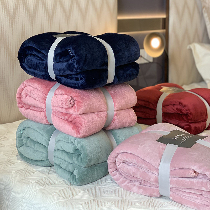 Special export flannel blanket thickened coral fleece office nap blanket double single warm blanket winter
