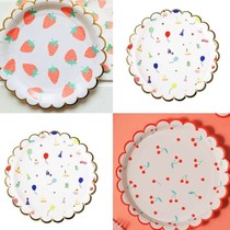 Pet Cake Dinner Plate Birthday Tiling Mandatory Pet Party Dinner Plate Single Paper Version One-off Multicolored Optional