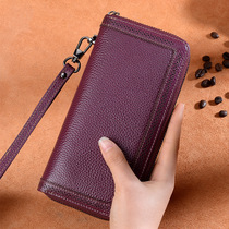 2021 New Leather Wallets Ladies Long Zipper Korean Wallets Clutch Bags Mobile Phone Bags Trendy Leather Bags