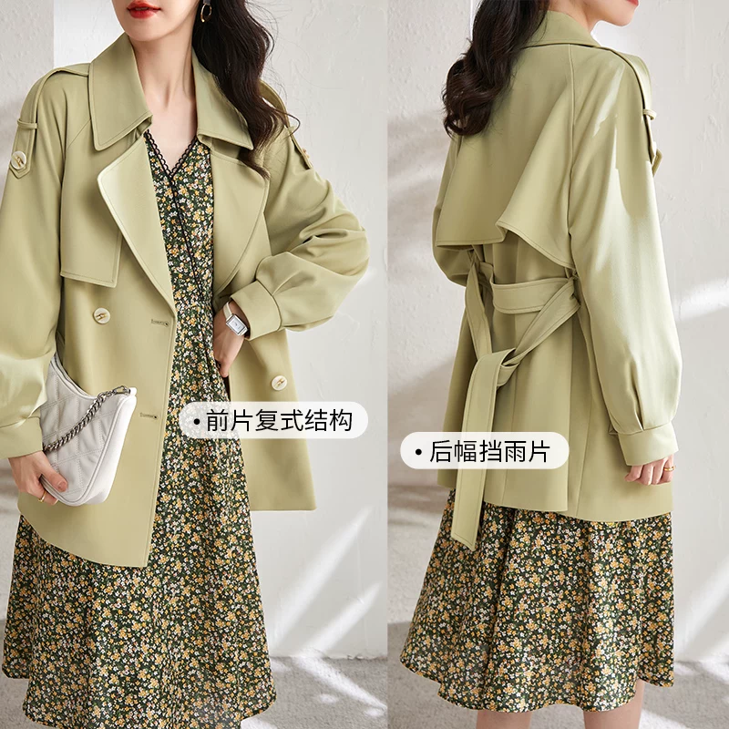 Spring suit, double row flashlight, trench coat for leisure, 2022