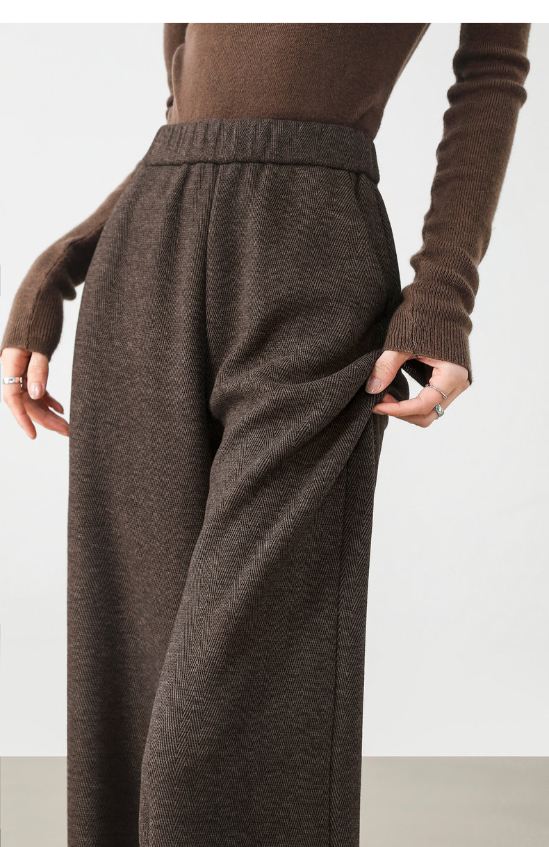 SENTUBILA Fleece-gefütterte Hosen für Damen 2026 Winter Acetat Elastischer Bund Weites Bein Lässige Vielseitige Hosen 154KD3652 – Detail 35
