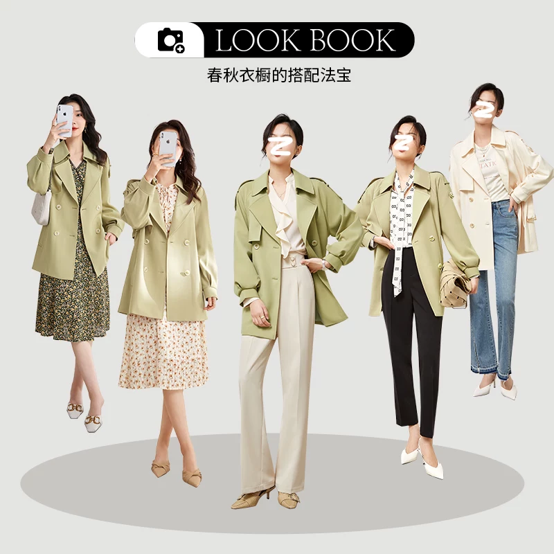 Spring suit, double row flashlight, trench coat for leisure, 2022