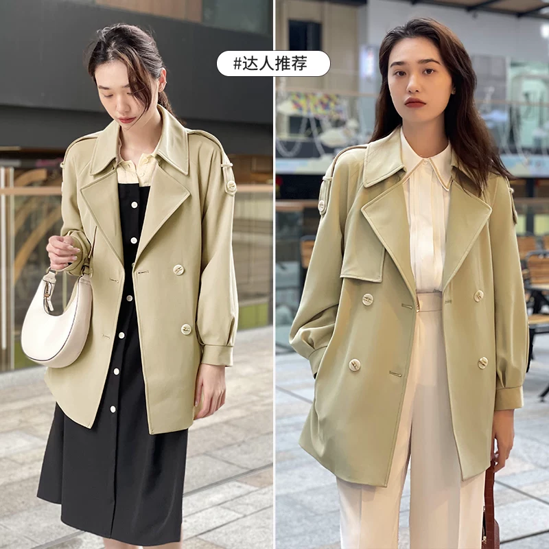 Spring suit, double row flashlight, trench coat for leisure, 2022