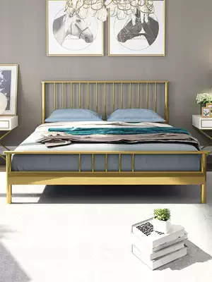 Nordic stainless steel double bed 1 8 meters 1 5 meters single net red ins style Japanese wrought iron bed