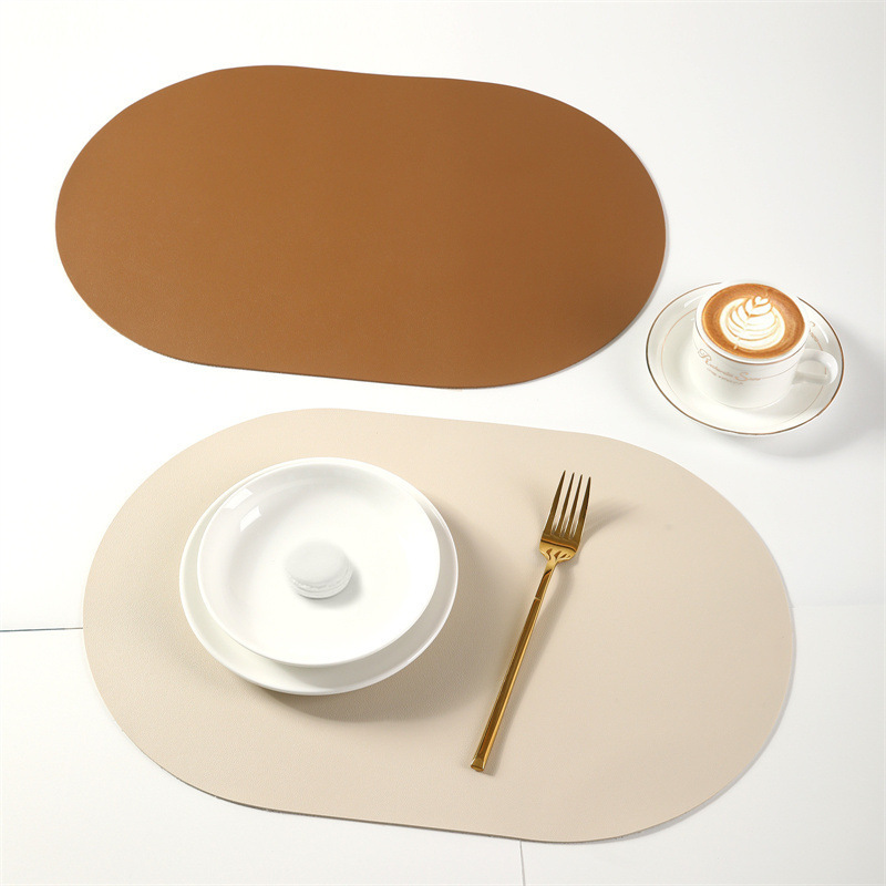 Solid Color Leather Placemat, Insulated Table Mat, Western-Style Placemat, Waterproof, Oil-Proof, High-Temperature Resistant Heat Insulation Mat