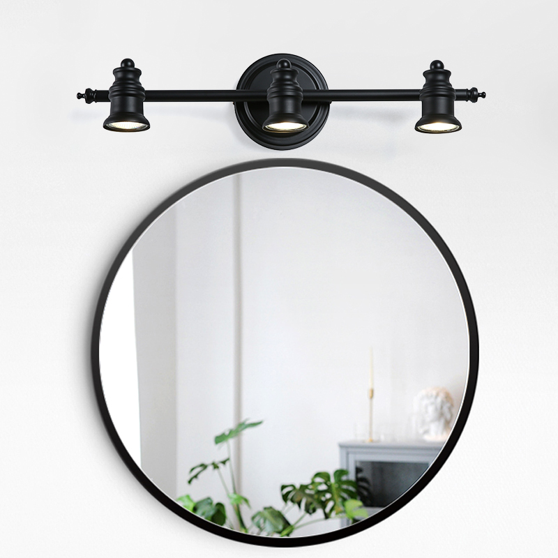 American-Style Mirror Front Light, Bathroom Led Mirror Light, Waterproof Mirror Cabinet, Restroom Bathroom Light, Wall Light, Black Nordic Lighting Fixtures