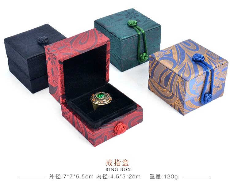 Vintage Satin Buckle Hộp trang sức thổ cẩm Jade Ring Box Mặt dây chuyền Vòng tay hạt Vòng đeo tay Hộp - Vòng đeo tay Cuff