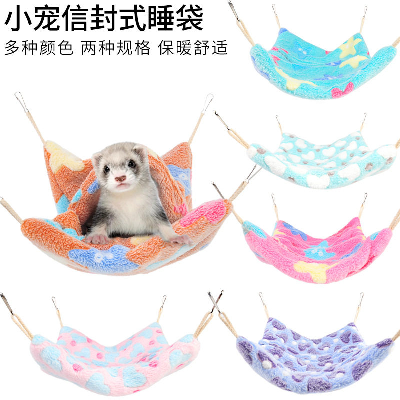 () Honey bag Ferret Warm Cotton Nest Envelope Style Sleeping Bag Squirrel hammock Plush Warm Barn Rat Cotton Hanging Nest