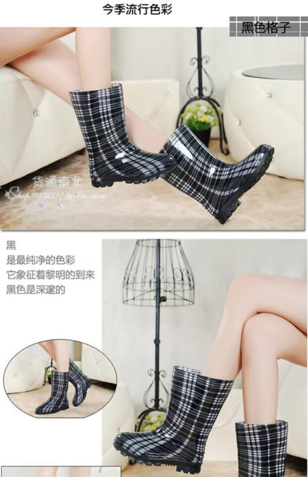 Mùa thu và mùa đông Hàn Quốc giày đi mưa cho nữ thời trang size lớn trong giày cao su ống rửa xe làm việc với giày nước ấm và nhung mưa ủng giày đi mưa crocs