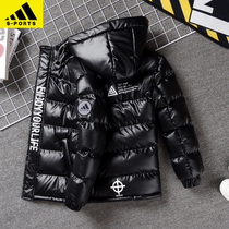 Boy thickened cotton clothes Childrens down cotton clothes Winter new CUHK Dress Cotton Padded Jacket jacket Even cap Fashion windproof