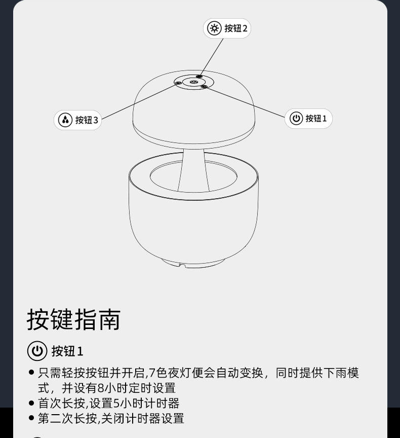 Сон инструмент 分贝特自然雨声白噪音睡眠仪家用办公学习安神助眠神器