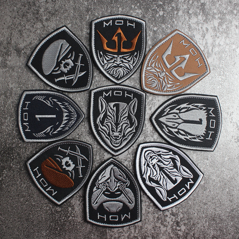 3D Embroidered Chest Chapter Military Fans Magic Sticker Zhang Jun Fan Outdoor Magic Bag Three-dimensional Tyrant Embroidery Magic Sticker Arm Zhang