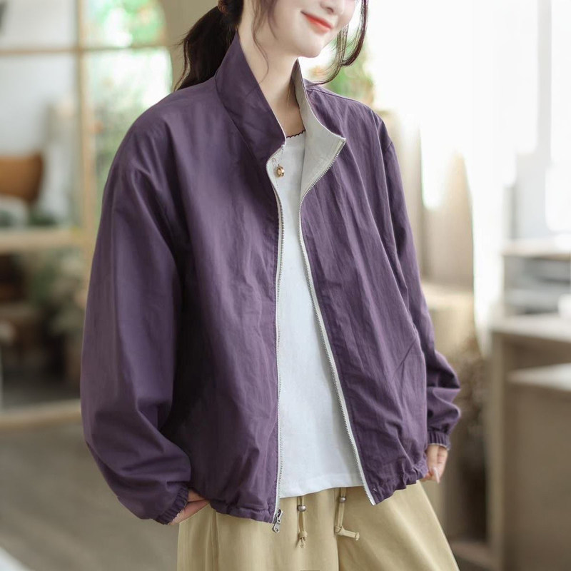 เสื้อโค้ทบางลดอายุ แจ็กเก็ตกลับด้านได้สำหรับฤดูใบไม้ผลิและฤดูใบไม้ร่วง ปี 2026 เสื้อผ้าคุณแม่ไซส์ใหญ่ เสื้อผ้ากันแดดเนื้อบางสำหรับวัยกลางคนและผู้สูงอายุ