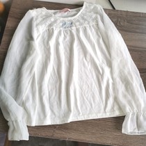 Real Pat Pick Up Missed Day Single Outlet Foreign Trade Pure Virgin Female Great Boy Spring Summer Long Sleeve Blouse Sunscreen White T-Shirt White T-Shirt