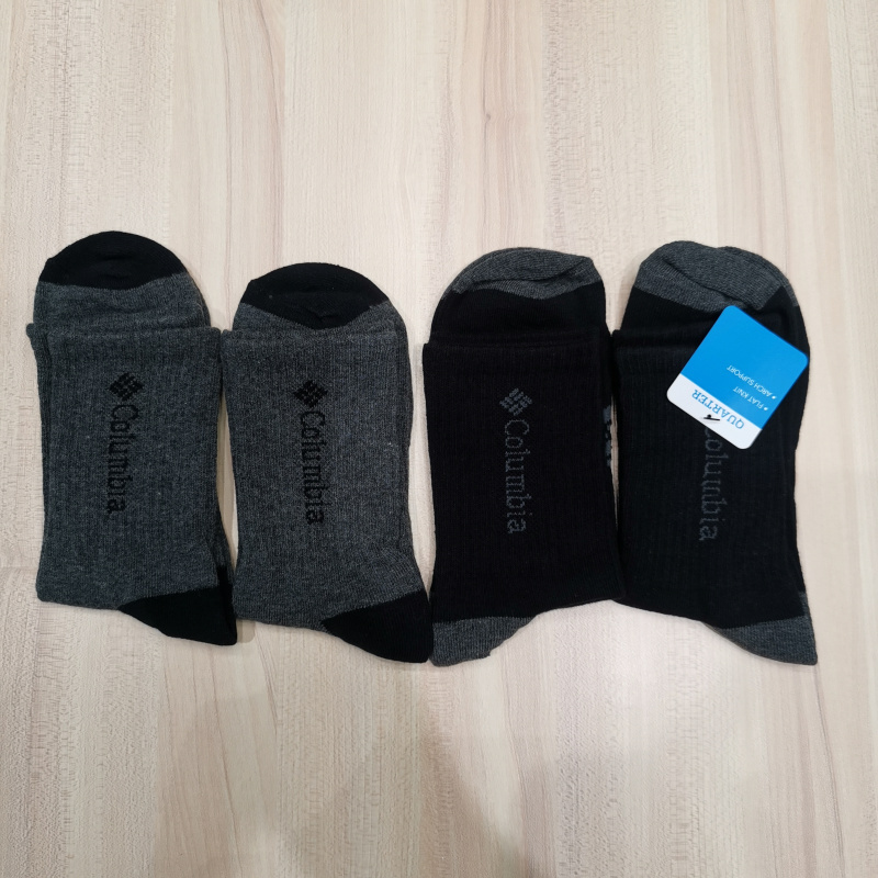 2026 Spring/Summer Columbia Outdoor Breathable Sports and Leisure Socks for Men and Women, 4 Pairs Pack Rcs632