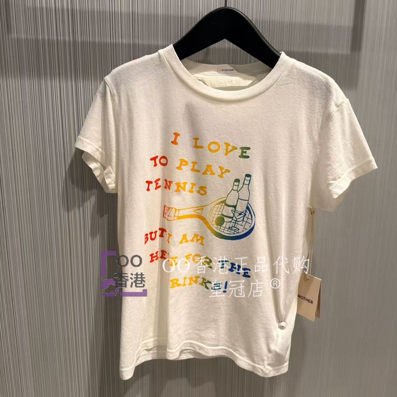 Hn 22% off Oo Hong Kong Purchasing Agent June 2026 Autumn/Winter Women's Mother Tennis Letter Print Short-Sleeve T-Shirt