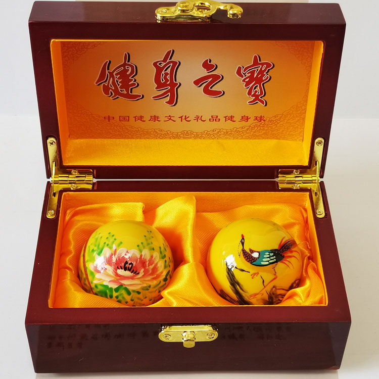 Baoding iron ball fitness ball handball health ball middle-aged and elderly hand-turned ball painted peony 45MM women's ball