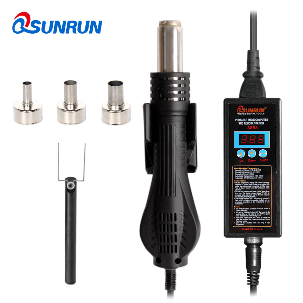 Digital display 8858 portable adjustable warm hot air desoldering table hot air soldering station hot air gun BGA rework table patch