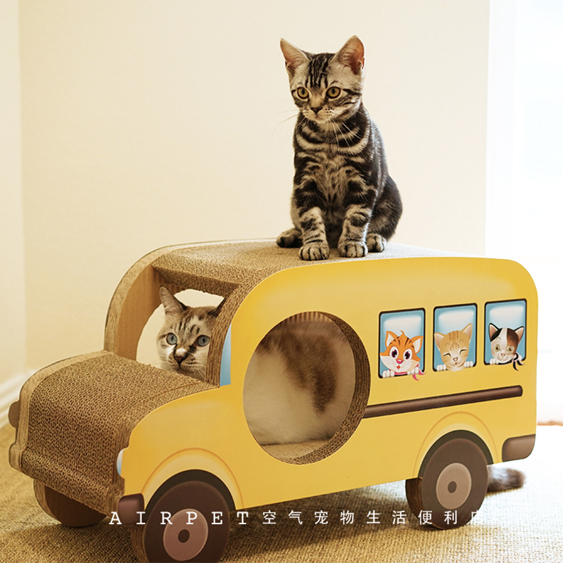 Special - merry bus ride with Japanese cat cat - grab board passenger car gold turtle car double cat grab board