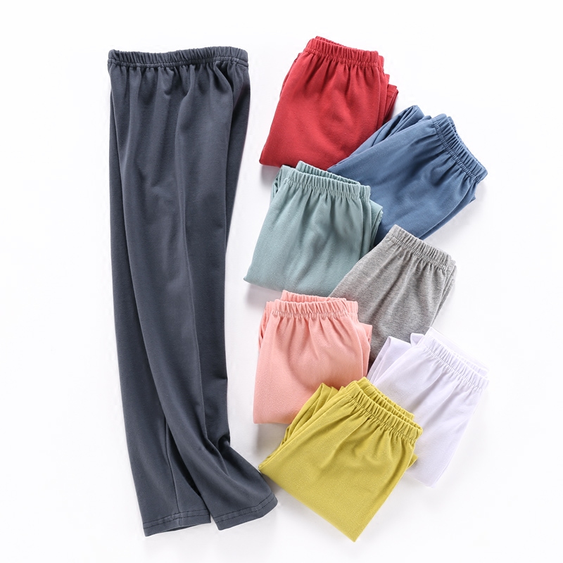 Children's pure cotton leggings spring and autumn 2022 boys and girls long johns elastic trousers middle and big children's leggings loose thin section