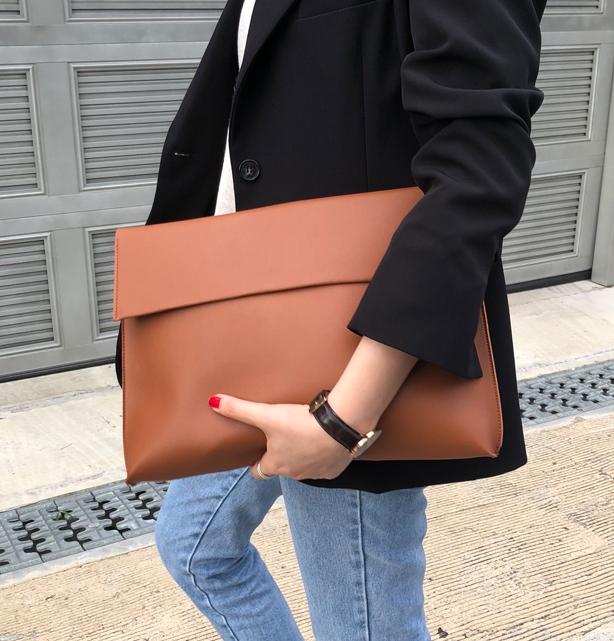 Korean Women's Clutch Bag, New Korean Style, Simple and Fashionable, Large-Capacity Clutch Bag, Women's Briefcase, Envelope Bag, Document Bag