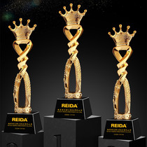  New resin crown dancing crystal trophy custom creative gold-plated five-pointed star custom excellent employee dance award