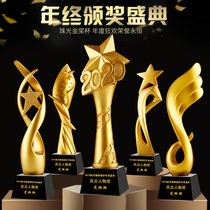  Resin trophy Crystal lettering custom custom creative annual meeting award staff thumb metal five-pointed star medal