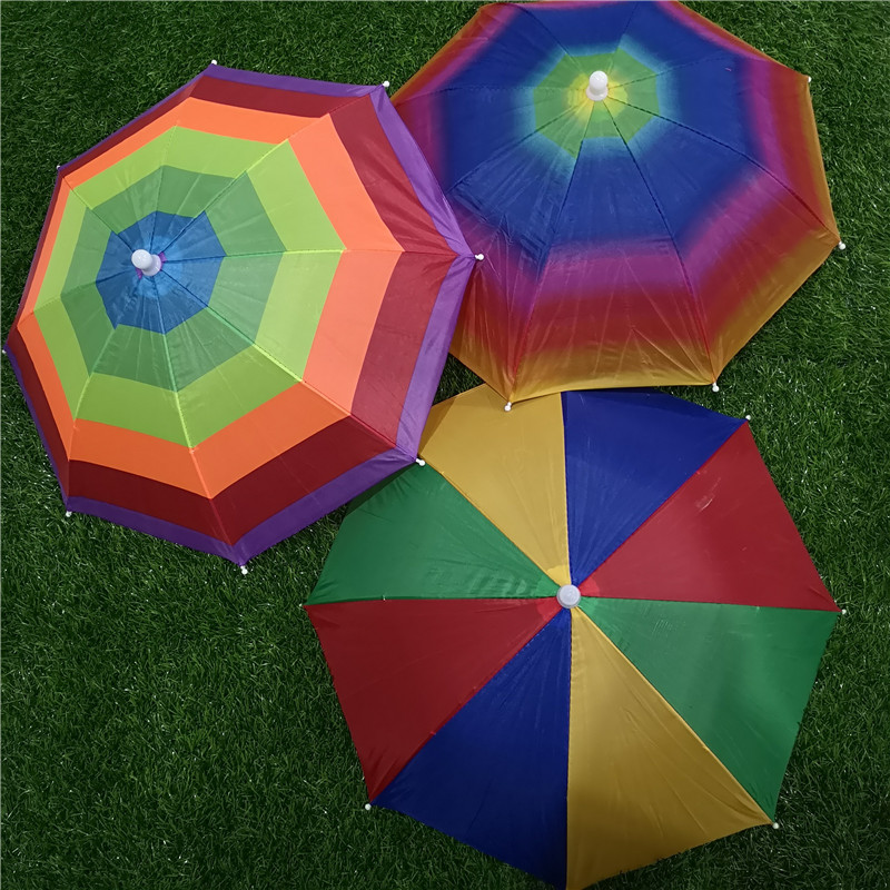 Windproof rain-proof fishing umbrella cap wearing umbrella sunscreen stacking overhead umbrella cap outdoor sunshade fishing large number