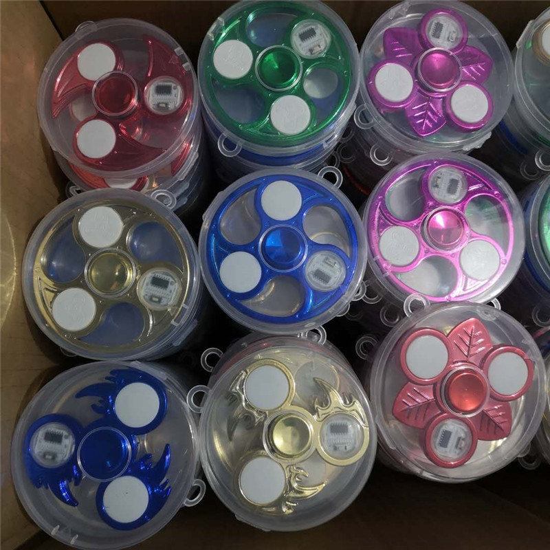 Dazzling 36 Changed Fingertips Top Finger Tops LED Light Nighttime Children Adults Decompression Toys Steel Ball Spiral