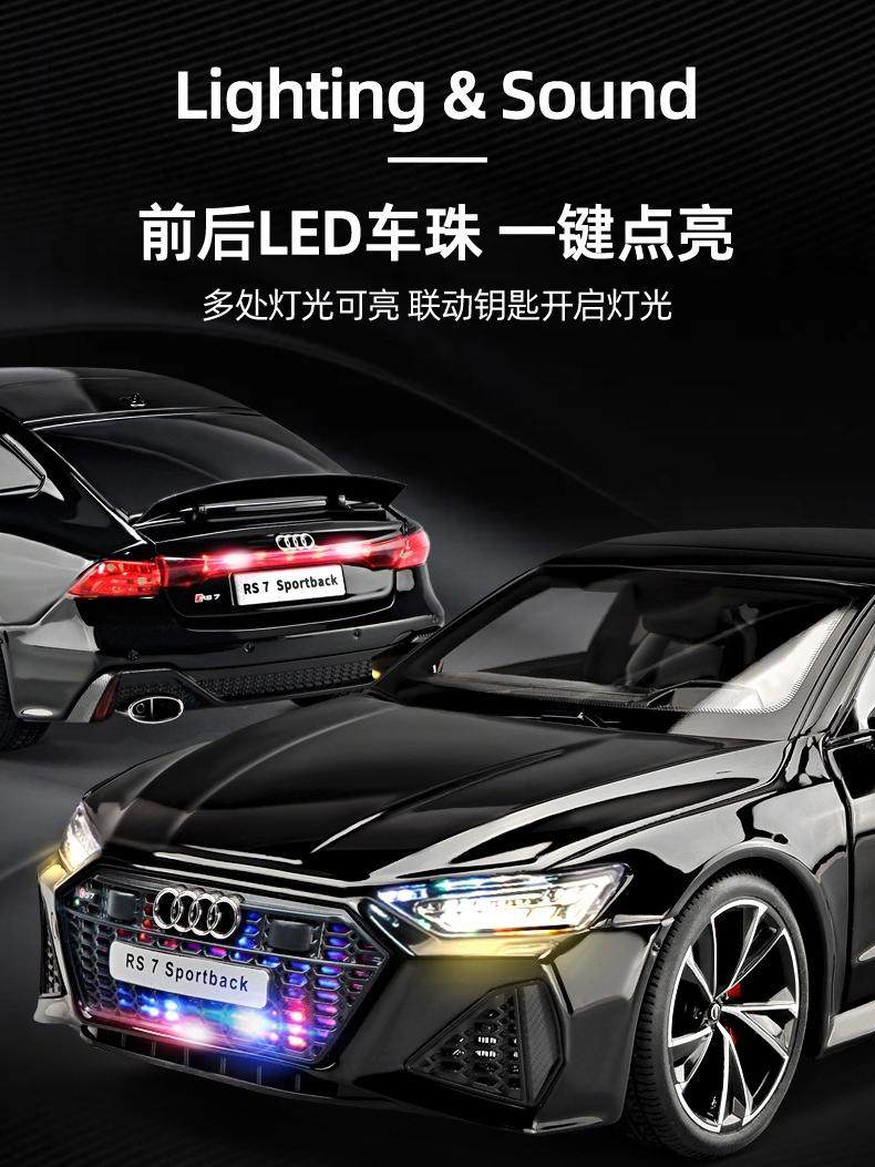 1:18 Scale Audi Rs7 Model Car Alloy Large Toy Car Remote Control Simulation Car Model Boy's Ornament Gift