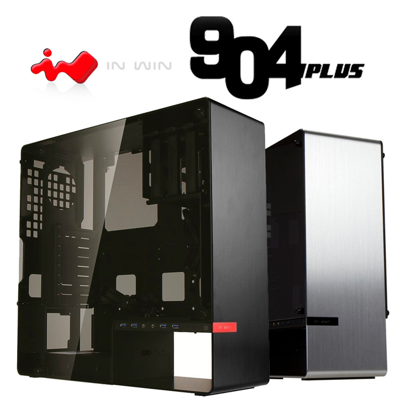 IN WIN greet wide 904PLUS ATX in tower main shell full aluminium tempered glass 4mm aluminium silver black