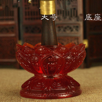 Red imitation glass resin eight auspicious hand-cranked base Buddha statue lotus base high-end desktop ornaments for home use