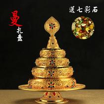 Tantric instruments Tibetan supplies painted alloy mandala plate mandala plate mandala plate large size