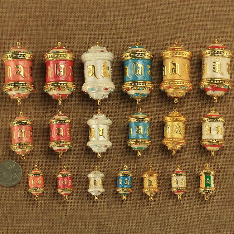 Tibetan Transfer Wheel Pendant of the Transfer Wheel Pendant Safe Six Words Truer-to-Transferable Warp Drum Necklace Pendant